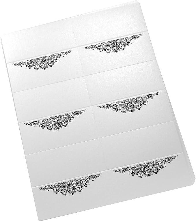 Paisley Printable Place Cards, Black (Choose Color), Set of 150 (25 Sheets), Laser & Inkjet Printers - Wedding, Party, Dinner, and Special Events - Made in the USA