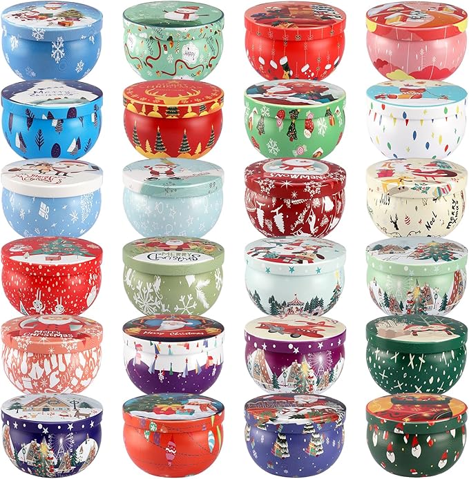 24 Pack Christmas Advent Scented Candles Gift - Aromatherapy Candle, 2.5oz Natural Soy Wax with Long Lasting Burn Time, Perfect for Christmas Countdown, Thanksgiving Gifts for Women & Home Decor