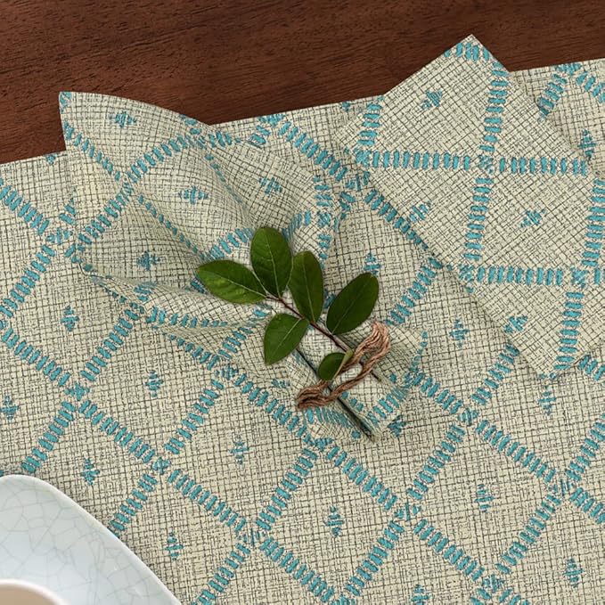 RUVANTI Cloth Napkins Set of 12 Cotton 100%, 18x18 Inches Napkins Cloth Washable, Soft, Absorbent. Cotton Napkins for Parties, Christmas, Thanksgiving, Weddings, Dinner Napkins Cloth - Linear