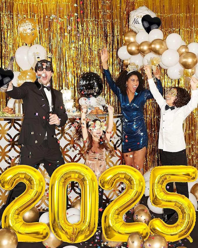 Gold 2025 Balloons, Giant 32 Inch Gold 2025 Number Balloons,2025 Happy New Year Gold Balloons for New Year Eve Party Supplies 2025, New Years Decorations 2025, Christmas, Graduations Decorations