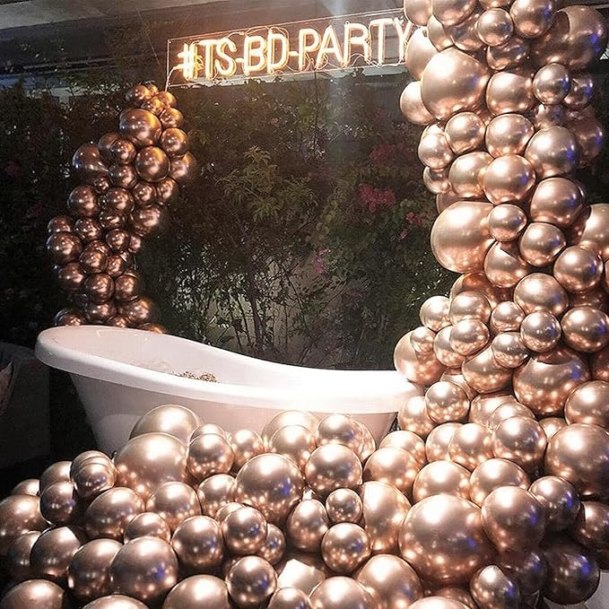 PartyWoo Metallic Rose Gold Balloons, 85 pcs Champagne Gold Balloons Different Sizes Pack of 18 Inch 12 Inch 10 Inch 5 Inch Balloons for Balloon Garland as Party Decorations, Champagne Gold-G112