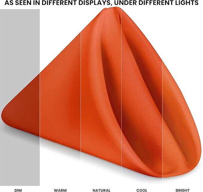 Utopia Home [24 Pack, Orange] Cloth Napkins 20x20 Inches, 100% Polyester Hemmed Edges, Washable and Reusable Ideal for Halloween, Thanksgiving, Parties, Weddings and Dinners