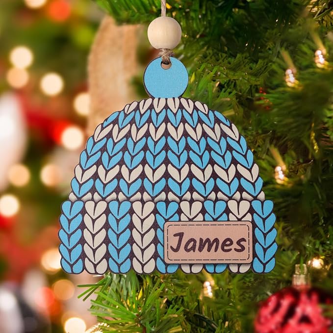 Personalized Name Ornaments for Christmas Tree, 2025 Wooden Custom Family Christmas Ornaments,4" Xmas Tree Decoration for Kids Baby Boy Girl