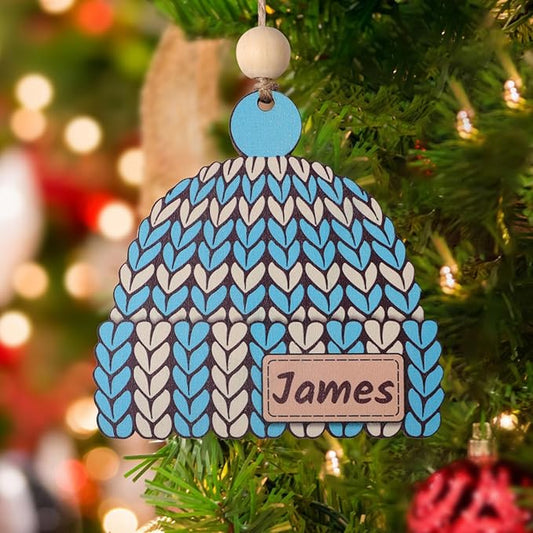 Personalized Name Ornaments for Christmas Tree, 2025 Wooden Custom Family Christmas Ornaments,4" Xmas Tree Decoration for Kids Baby Boy Girl