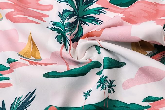 Cromoncent Matching Hawaiian Outfits for Family, Dad and Son Matching Luau Beach Tropical Shirts Mommy Daughter Tropical Sets