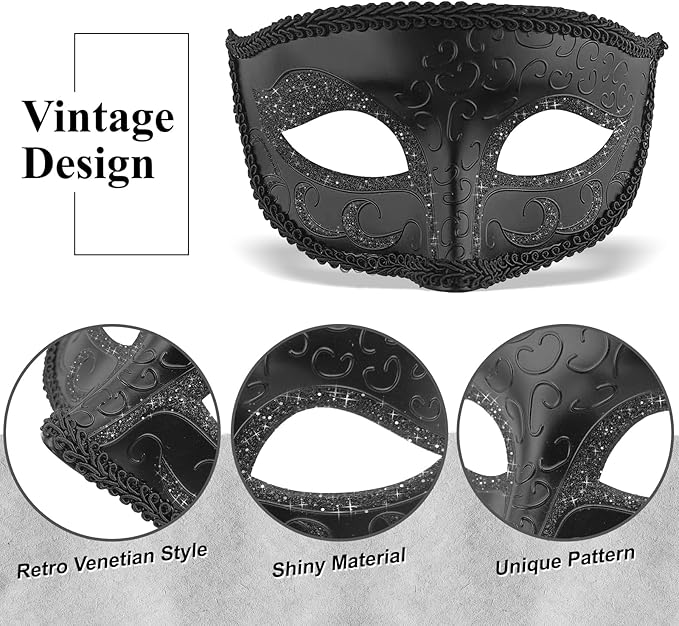 Exlinonline Lace Masquerade Mask Elastic,Fit for Adult,Soft Gentle Material,Specially For Costume,Thememed Party