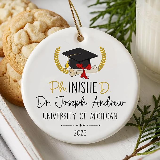 Custom Doctor of Education Ornament, Ed.d Doctorate 2025 Finished EDD Graduation, Doctor Christmas Ornaments 2025, Doctoral Ornament Gifts for Women Men, Dr Gifts for Him Her, Christmas Decorations