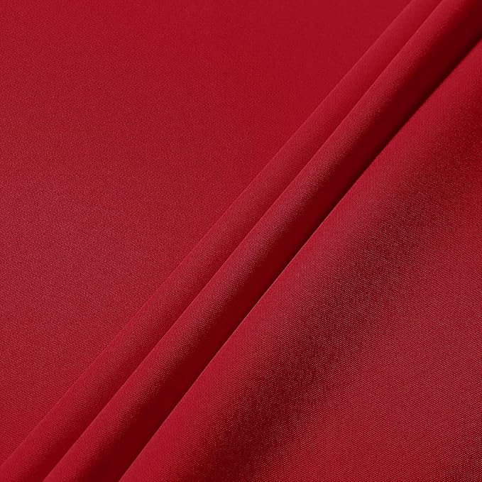 sancua Round Tablecloth - 120 Inch - Water Resistant Spill Proof Washable Polyester Table Cloth Decorative Fabric Table Cover for Dining Tables, Buffet Parties and Camping, Red