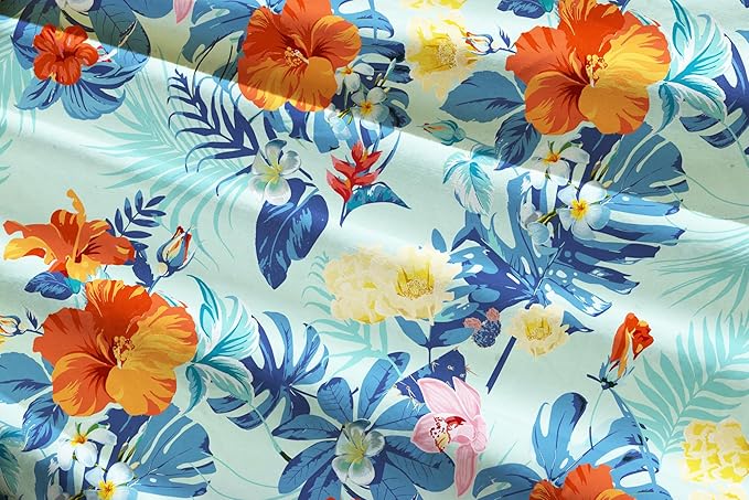 Cromoncent Matching Hawaiian Outfits for Family, Dad and Son Matching Luau Beach Tropical Shirts Mommy Daughter Tropical Sets