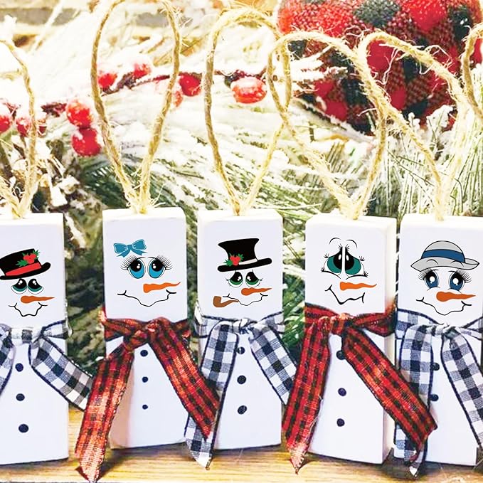 60 Pcs Christmas Face Stickers for Crafts Small 2 inch Vinyl Rub on Transfers UV Snowman Faces Pitcher Decals for Ornaments Glass Drinking Cups Wood Bowl Decorations Balls Party Supplies (snow60)