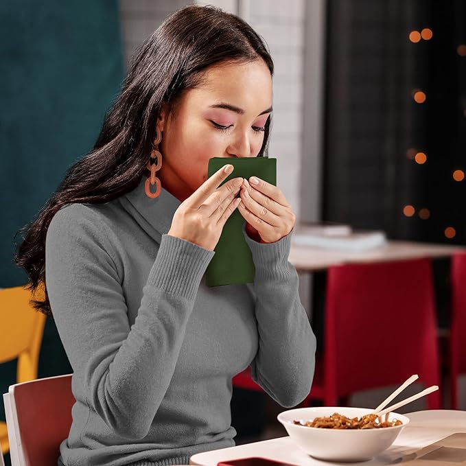 Utopia Kitchen Olive Cloth Napkins [12 Pack, 18x18 Inch] Absorbent Cotton Blend Washable and Reusable for Dinner, Restaurant, Lunch, Wedding and Hotel