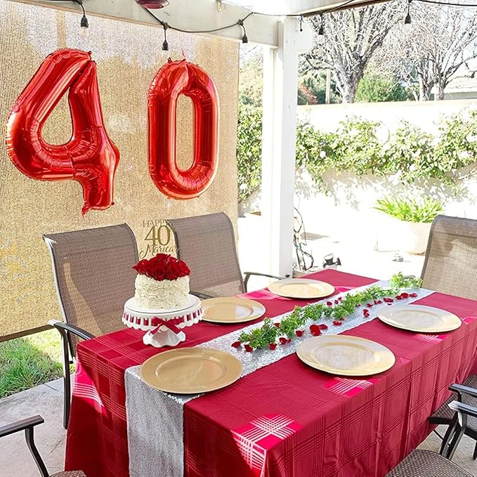 40 Inch Red Number 7 Balloon Large Red Foil Balloon Red 7 Balloons Mylar Helium Balloon for 7th Birthday Party Decorations Girls Boys Baby Shower Wedding Anniversary Decoration