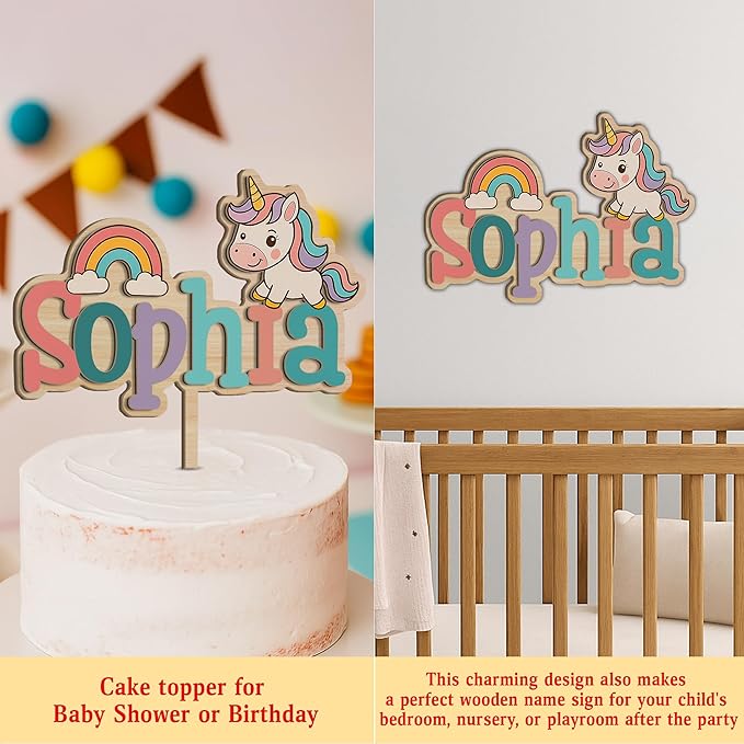 Custom Name Cake Topper, Baby shower Decorations, Baby Shower Cake Sign, Birth Announcement, Gender Reveal Party Cake Decorations, Baby 1st Birthday Decoration (Baby Cake Topper)