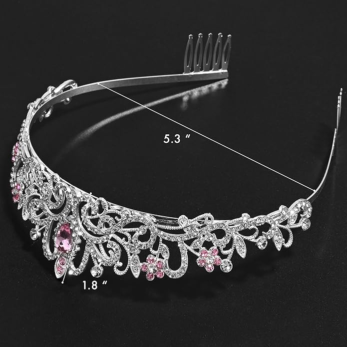 TAROSE Crowns for Women and Girls, Queen Crystal Gold Silver Tiaras with White Rhinestone and Combs, Goddess Crown for Wedding Bride Birthday Princess Bridal Shower Hair Accessories for Women