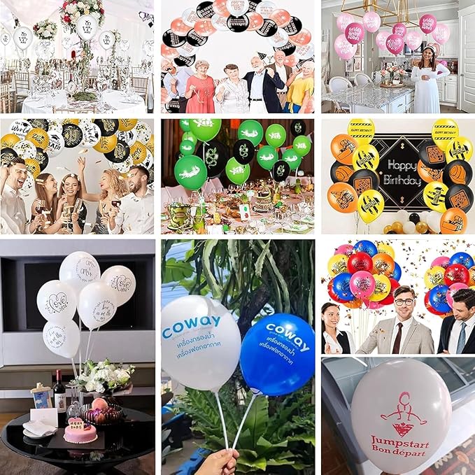 Custom Balloons Personalized balloons Design Your Own Logo Text, Balloon for Birthday Party Wedding Anniversary Graduation Business Decoration (10in, 300)