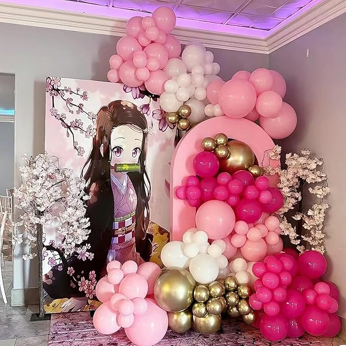 141 Pack Gold Rose Pink White Balloons Garland Arch Kit for Bridal Shower Girl Birthday Wedding Baby Shower Anniversary Party Supply