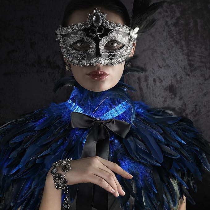 Gothic Natural Feather Shrug Feather Shawl Wrap Cape Victorian Collar for Halloween Cosplay Party Costume Accessories