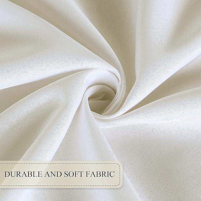 SARAFLORA Outdoor and Indoor Tablecloth -60 inch Round Beige Wrinkle Free Washable Waterproof Table Cloth with Umbrella Hole and Zipper Round Table Cover for Spring/Summer/Patio/Picnic/BBQS/Party