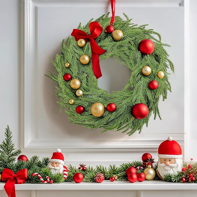 Norfolk Pine Garland Christmas Garland Set -2X 6FT Realistic Artificial Cedar Garland Christmas Greenery for Mantle, Staircase, Indoor/Outdoor Holiday Decor Lush Evergreen (2, 6 FT)