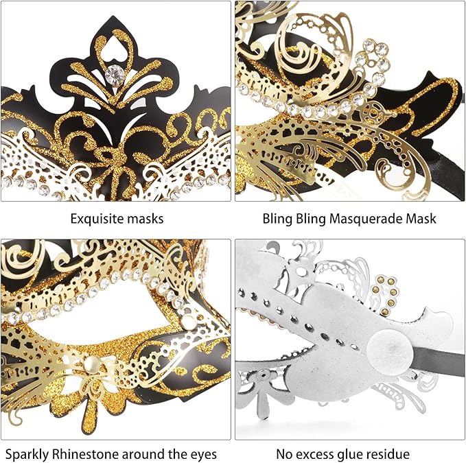 Coddsmz Couple Masquerade Mask Set - Venetian & Mardi Gras Mask for Women & Men