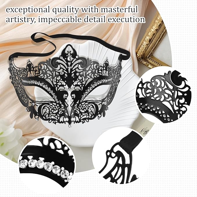 Exlinonline Lace Masquerade Mask Elastic,Fit for Adult,Soft Gentle Material,Specially For Costume,Thememed Party