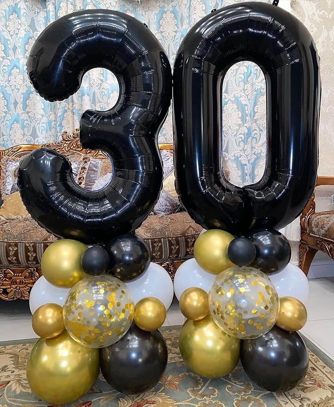 40 Inch Black 25 Number Balloons Giant Jumbo Huge 25 or 52 Foil Mylar Helium Number Digital Balloons Black Birthday Mylar Digital Balloons 25 Birthday Party 25th Anniversary Events Party Decorations