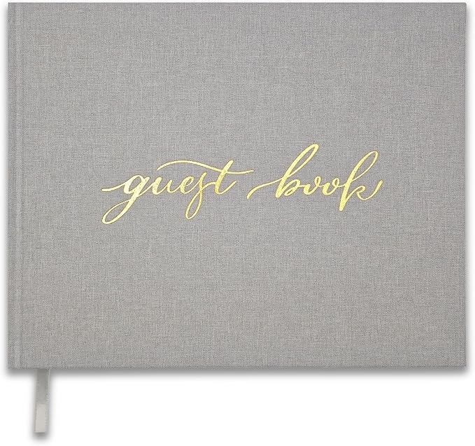 Personalized Wedding Guest Book-for Wedding Reception and Various Celebrations Including Birthday Parties, Anniversaries, Baby Showers-100 Blank Pages for Guest Signatures and Photo Displays (Gray)