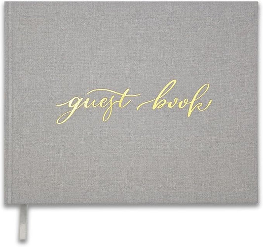 Personalized Wedding Guest Book-for Wedding Reception and Various Celebrations Including Birthday Parties, Anniversaries, Baby Showers-100 Blank Pages for Guest Signatures and Photo Displays (Gray)