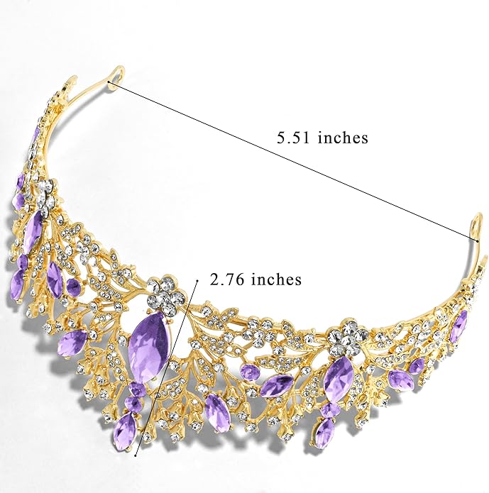 TAROSE Crowns for Women and Girls, Queen Crystal Gold Silver Tiaras with White Rhinestone and Combs, Goddess Crown for Wedding Bride Birthday Princess Bridal Shower Hair Accessories for Women