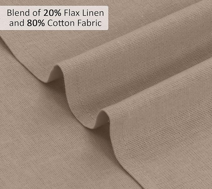 Ruvanti Linen Napkins Set of 12, 18x18 Cloth Napkins, Cotton Linen Blend Napkins Cloth Washable, Soft, Reusable Dinner Napkins for Wedding, Parties, Christmas, Thanksgiving, Everyday Use- Light Taupe