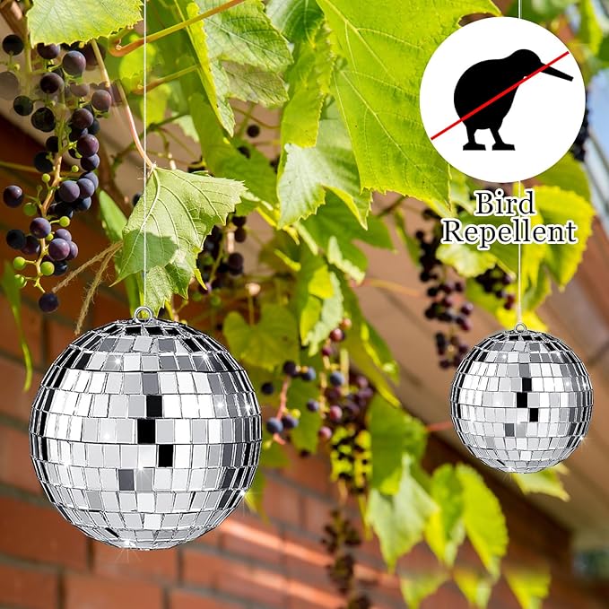 Funtery 100 Pcs Mirror Disco Balls Bulk Assorted Silver Hanging Disco Ball Decor for Home Wedding Birthday Dance Music 70 S Theme Party Christmas Tree Ornaments(1.2'',1.6'',2'',2.4'',4'')
