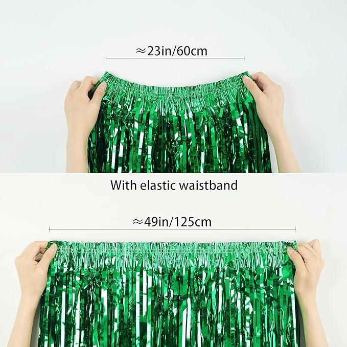 GREATRIL Foil Fringe Skirts Skirts for Birthdays Cheeleading Dance Performances - 4 Packs