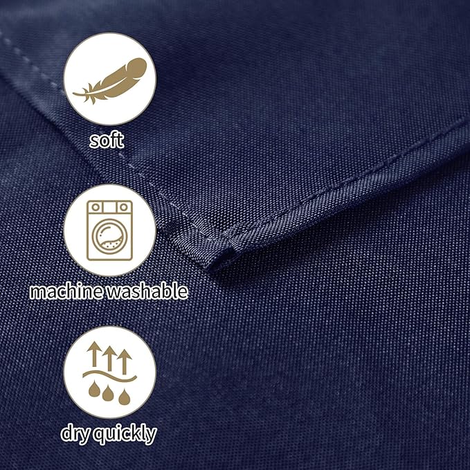 50pcs Polyester Cloth Napkins - 17 x 17 inch Navy Dinner Washable Napkins with Hemmed Edges for Restaurant/Wedding/Hotel(50,Navy)
