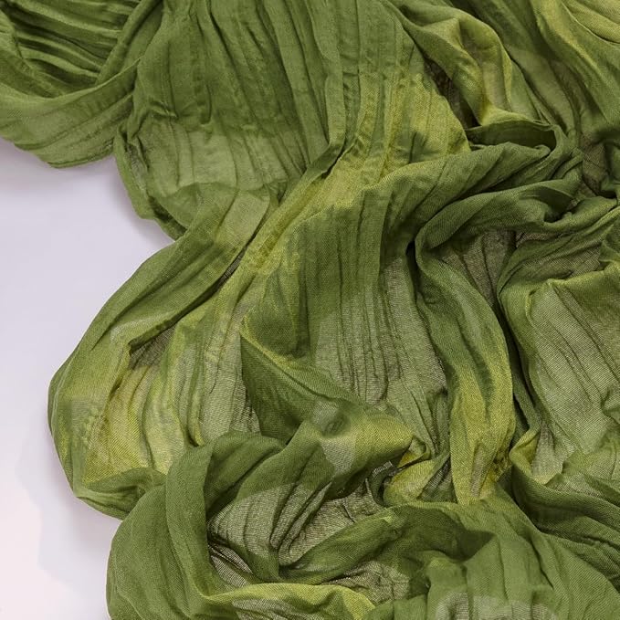 Socomi Olive Green Fall Thanksgiving Cheesecloth Table Runner Boho Rustic Gauze 120 inch 10FT Cheese Cloth Runner for Wedding Party Baby Shower Birthday Home Decor Holiday Decorations