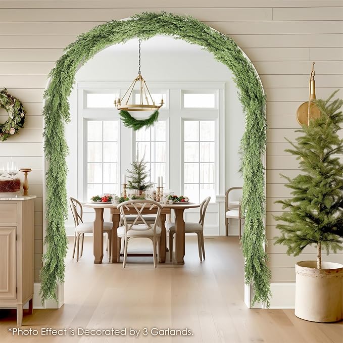 WBHome Real Touch Pinus Garland for Christmas Holiday Seasonal Outdoor/Indoor Home Decor, 6FT Long