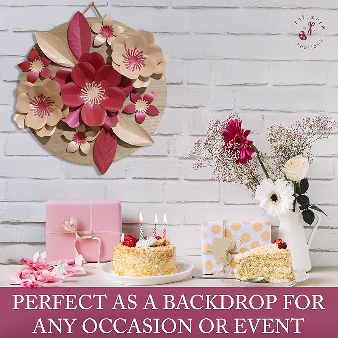 Giant Paper Flowers Kit - DIY Flower Craft Set for Backdrop, Party & Nursery Decor - Ready-to-Assemble Precut Flowers with Leaves & Instructions - Reusable Large Flower for Decoration & More