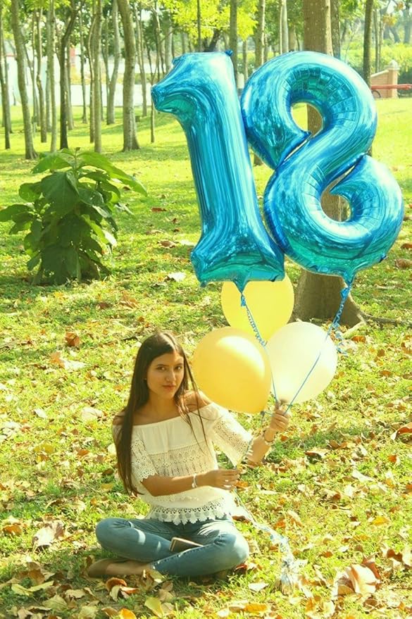 Blue Number 1 Balloon 40 inch, Number 1 Birthday Balloons for Boy Girl, Blue Foil One Balloon for 1st 10 11 12 16 18 Birthday Party, Anniversary Celebration Numbers Decorations