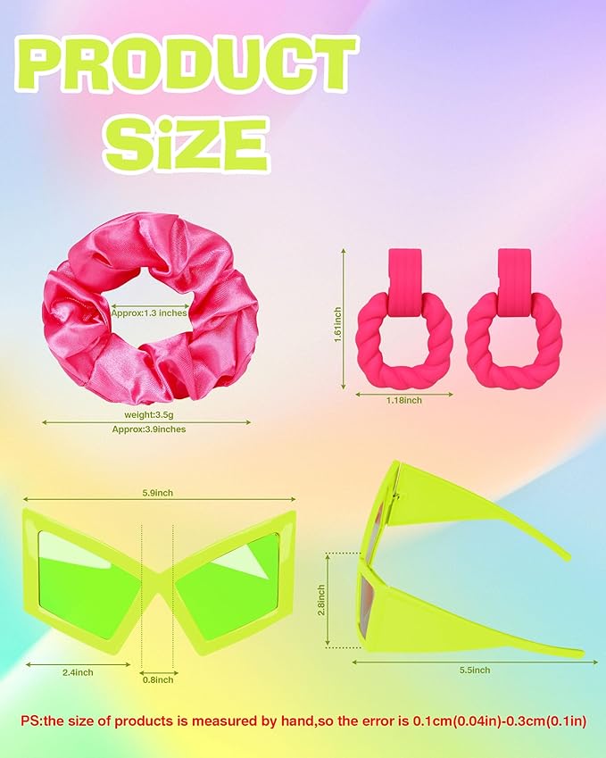 DANGCOS 80s Funny Glasses,Oversized Cat Eye Sunglasses Women,Max Face Width 5.9In Disco Accessories