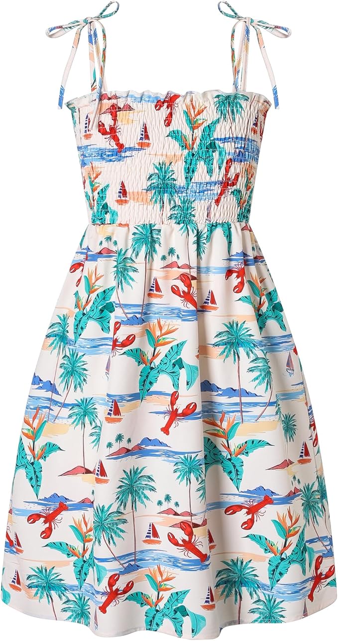Cromoncent Matching Hawaiian Outfits for Family, Dad and Son Matching Luau Beach Tropical Shirts Mommy Daughter Tropical Sets