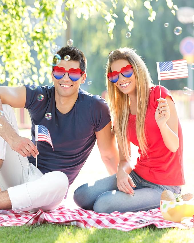20 Pairs Heart Shaped Sunglasses Bulk, Colorful Rimless Fun Heart Sunglasses for Women Party Favors