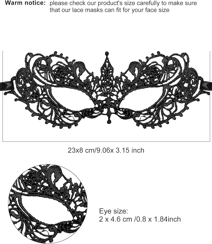 JOVITEC 10 pcs Multicolored Masquerade Masks for Women Lace Venetian Masks Halloween Carnival Mari Grass Costume Party