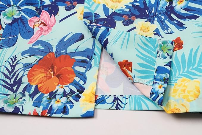 Cromoncent Matching Hawaiian Outfits for Family, Dad and Son Matching Luau Beach Tropical Shirts Mommy Daughter Tropical Sets