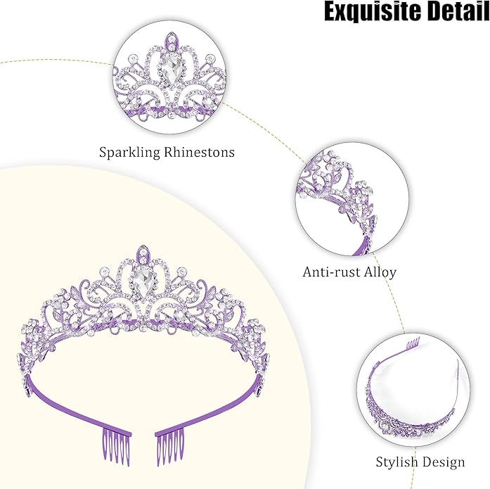 TAROSE Crowns for Women and Girls, Queen Crystal Gold Silver Tiaras with White Rhinestone and Combs, Goddess Crown for Wedding Bride Birthday Princess Bridal Shower Hair Accessories for Women