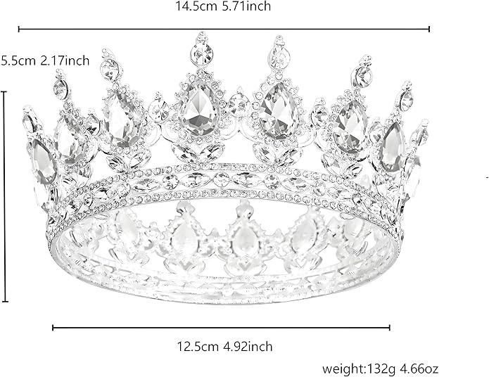 Crown Tiara for Women Queen Crown Rhinestone Wedding Crowns Birthday Tiara Women's Hair Accessories Costume Party Halloween Decor Prom Gifts