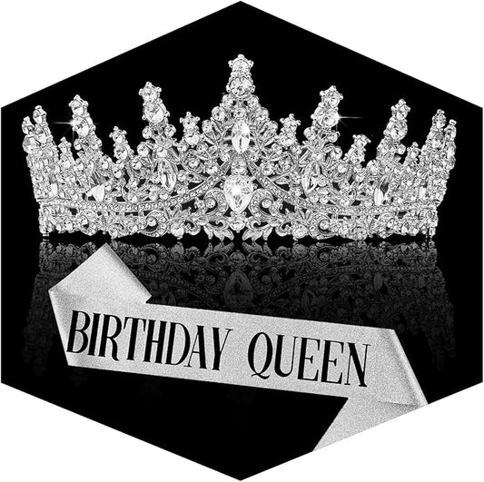 Gold Crown for Women Crystal Princess Tiaras Rhinestone Queen Headband Wedding Bridal Hair Accessories Birthday Prom Pageant Party Coming of Age Ceremony Photo Props