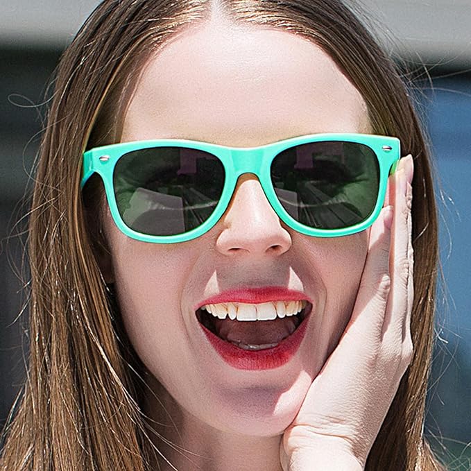 12 Pack Neon Colors Sunglasses Classic Retro Party Favors Sunglasses for Unisex Adult