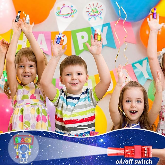 32 Pcs Finger Lights Space Theme Party Favors for Kids, Glow in the Dark Light Up Party Supplies Astronaut Toys Gifts Bulk for Boy Girl Birthday Goodie Bags Stuffers Back to School Classroom Prizes