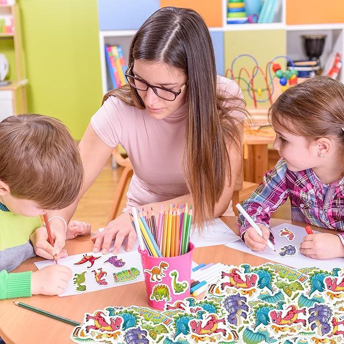 300Pcs Dinosaur Foam Stickers, Cute Self-Adhesive Dino Stickers Dinosaur Theme Decals Sticker Decorations for Home Classroom DIY Arts Crafts Dino Theme Party Favors Decor