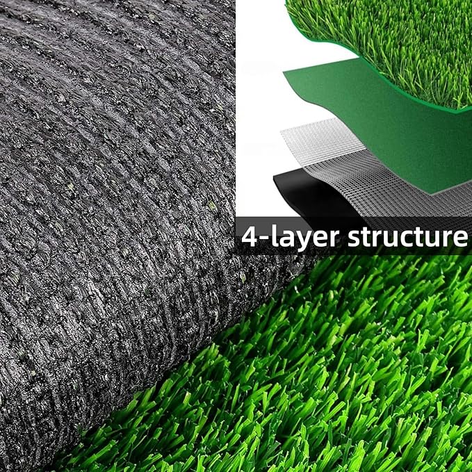 Artificial Grass Rug 3 ft x 65 ft, Synthetic Fake Grass Turf Mat for Indoor Outdoor Garden Home Decor, 0.8" Pile Height