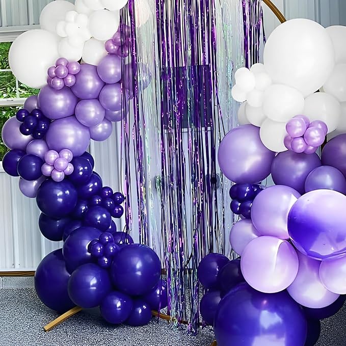 90pack Purple Balloons Different Size 18/12/10/5 Inch Purple Balloon Garland Arch Kit for Halloween, Graduation, Wedding, Birthday, Baby Shower, Anniversary Party Decorations
